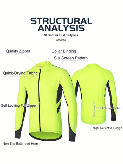 Quick-drying Breathable Men's Cycling Jersey with Pocket and Zipper