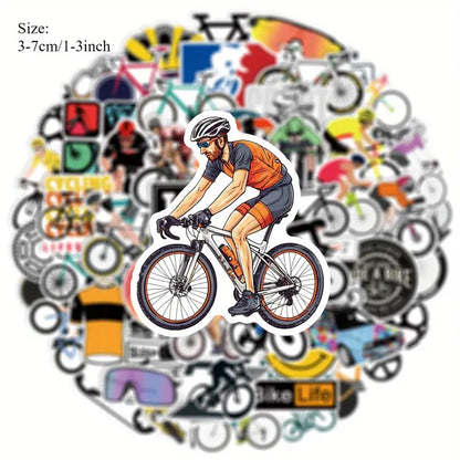 50pcs Road Bike Series Graffiti Stickers for Suitcases, Mobile Phone Cases, Laptops, Helmets, Skateboards, Waterproof Decorative Stickers, DIY Creative Home Seals And Stickers