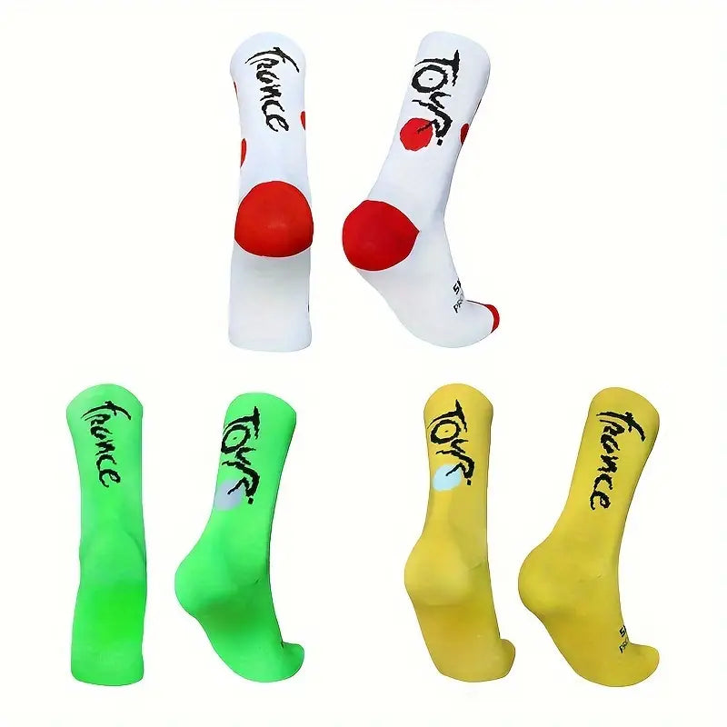 Cycling Socks, Breathable Sweat Absorbing Socks, Outdoor Running Fitness Sports Socks