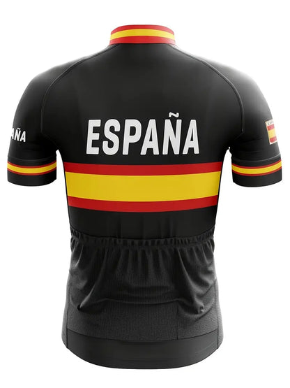 2024 Black Espana Cycling Jersey Tops Short Sleeve Summer Cycling Clothing Road Bike Shirts Spain Bicycle Jersey MTB Breathable Jacket Maillot