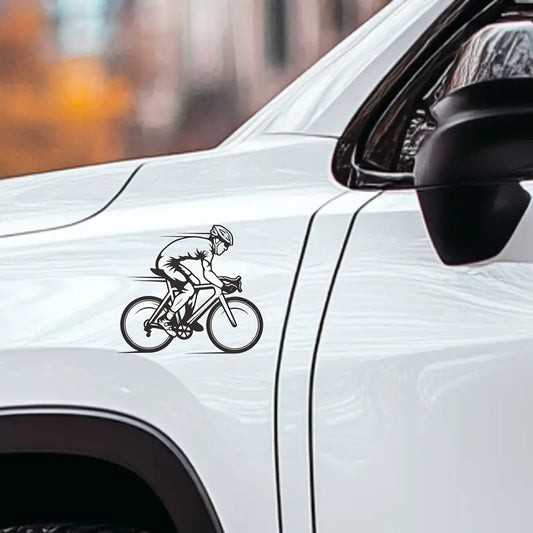 Stylish Cyclist Vinyl Decal - Ανθεκτικό αυτοκόλλητο ποδηλάτου εξωτερικού χώρου για αυτοκίνητα, φορτηγά και SUV - Ιδανικό για λάτρεις της ποδηλασίας βουνού και δρόμου