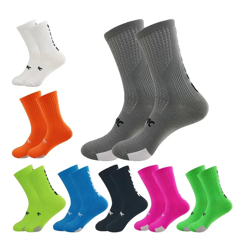 1 Pair Men And Women Breathable Quick Dry Mid-calf Socks For Outdoor Running, Cycling Training